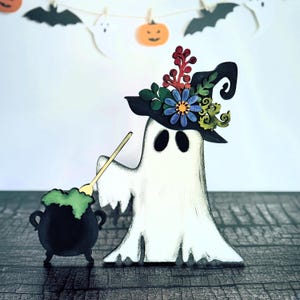 Ghost Witch With Cauldron SVG Digital Download For Glowforge or Laser For 1/8” and 1/4” Material Not a Physical Item Read Item Description