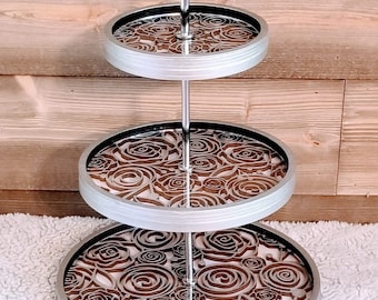 Floral Three Tiered Display Stand SVG Digital Download for Glowforge- Not a Physical Item