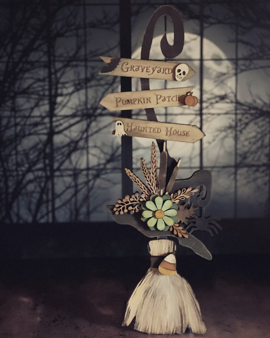 Halloween Witch Broom Door Hanger or Leaner SVG Digital Download for ...