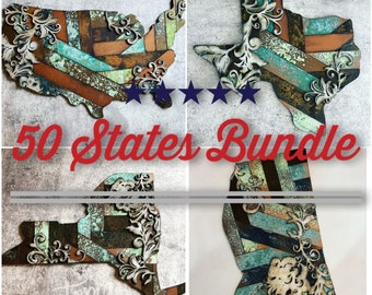 50 States Signs Bundle Plus USA Map Signs SVG Digital Download For Glowforge or Laser Not a Physical Product Read Item Description