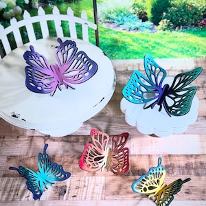 3D Butterflies Shelf Sitters- Set of 5 - SVG Digital Download for Glowforge or Laser -Not a Physical Item -FOR 1/8” MATERIAL only