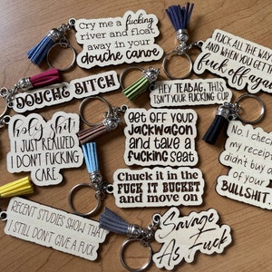 Savage Adult Keychains Set of 10 SVG Digital Download for Glowforge or Laser NOT A Physical Item