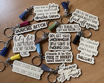 Savage Adult Keychains Set of 10 SVG Digital Download for Glowforge or Laser NOT A Physical Item