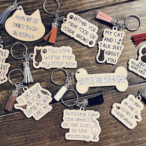 Snarky Pet Keychains Set of 10 SVG Digital Download for Glowforge or Laser NOT A Physical Item