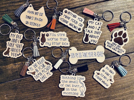Snarky Pet Keychains Set of 10 SVG Digital Download for - Etsy
