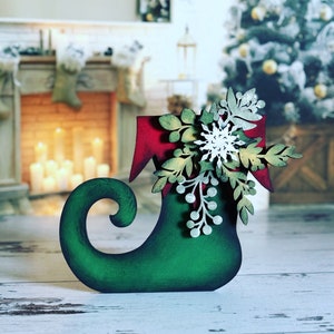 Christmas Elf Boot SVG Digital Download For Glowforge or Laser For 1/8” & 1/4” Material Not a Physical Item READ Item Description