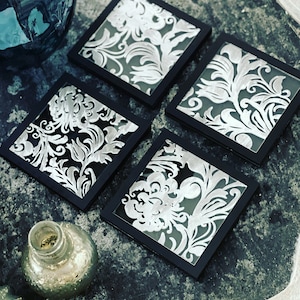 Flourish Coasters Set of 4 SVG Digital Download For Glowforge or Laser Not a Physical Item