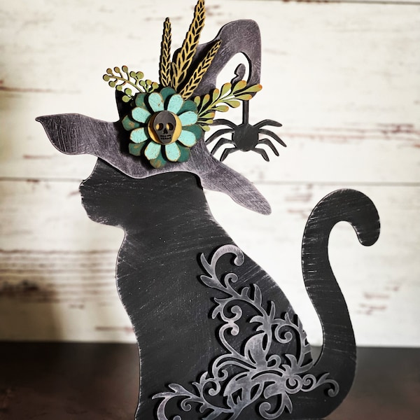 Halloween Cat Witch SVG Digital Download For Glowforge or Laser For 1/8” and 1/4” Material Not a Physical Item Read Item Description
