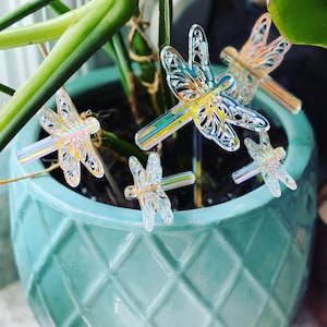 Conjunto de estacas de planta mini libélula 3D com 5 download digital SVG para Glowforge ou laser para material de 1/8 ”não é um item físico