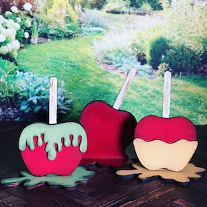 Candy Apple, Caramel Apple, & Poison  Apple Set SVG Digital Download for Glowforge or Laser For 1/8” and 1/4” Material - Not a Physical Item