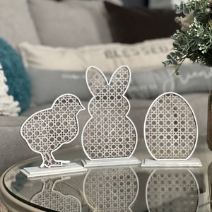 Rattan Cane Easter Set w Bunny, Chick, and Egg SVG Digital Download for Glowforge or Laser for 1/8" and 1/4" Material