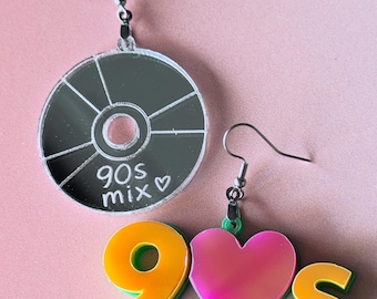 90s Mix CD Earring Set SVG Dangle Earrings Digital Download for Glowforge or Laser Not a Physical Product Read Item Description