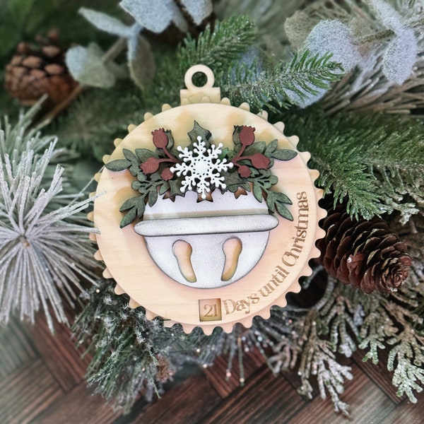 Jingle Bell Christmas Countdown Ornament SVG Digital Download for Glowforge or Laser NOT A Physical Item -READ Item Description