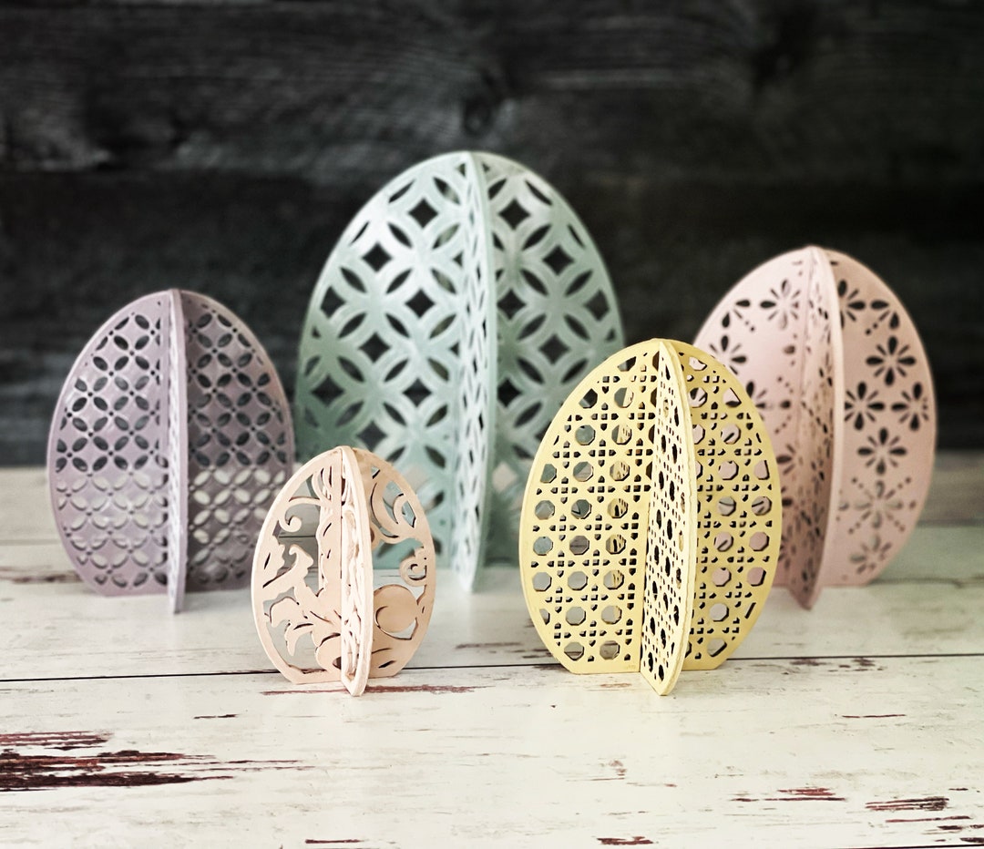 3D Easter Eggs Set of 5 SVG Digital Download for Glowforge or Laser for ...