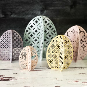 3D Easter Eggs Set of 5 SVG Digital Download for Glowforge or Laser For 1/8” Material Only Not a Physical Item READ Item Description