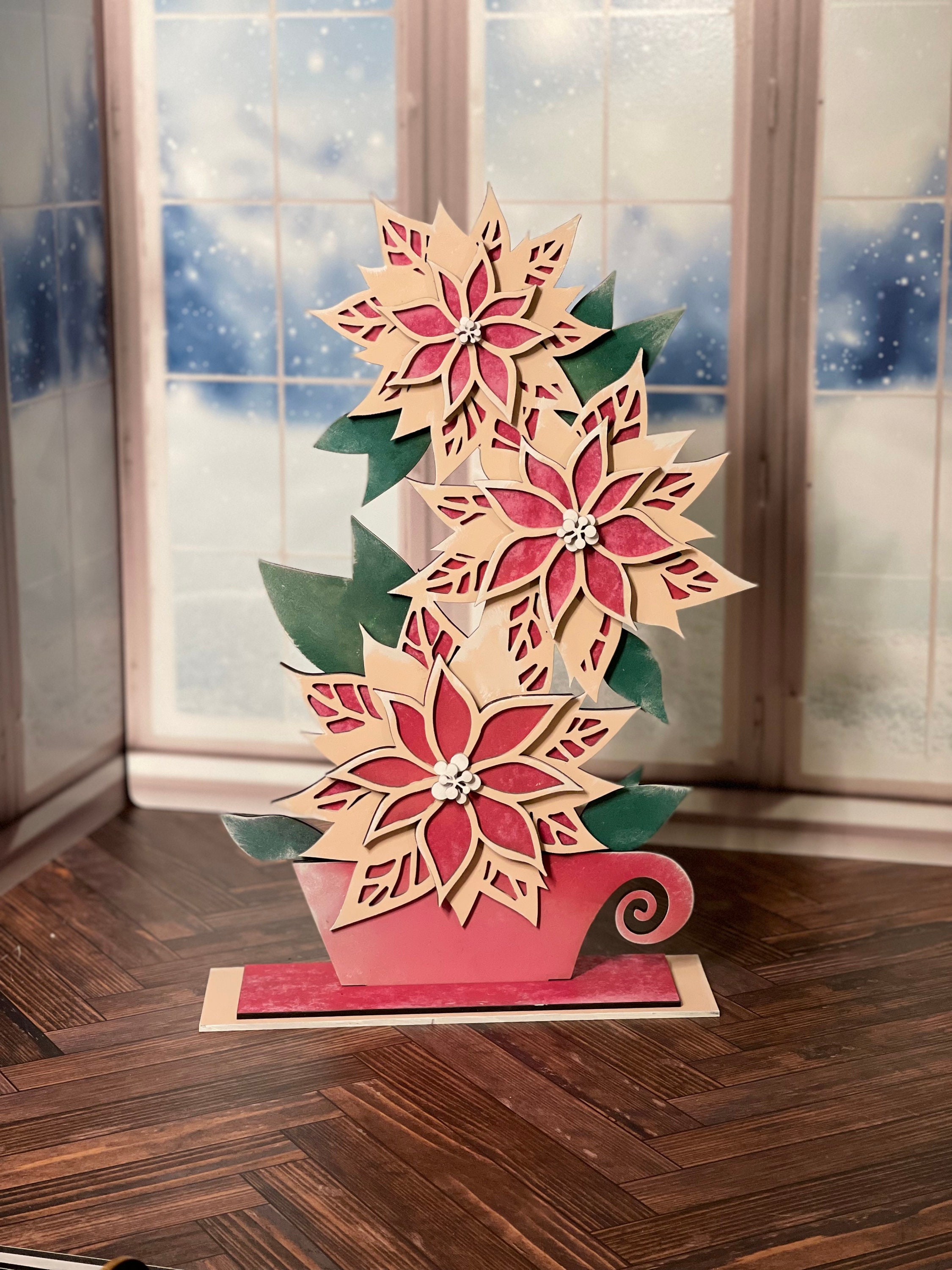 Stacked Poinsettias SVG Digital Download for or Etsy