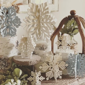 3D Snowflakes Set of 7 SVG Digital Download for Glowforge or Laser