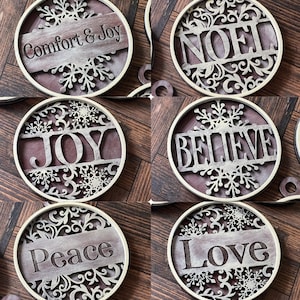 Split-Monogramm Ornamente Set mit 12 SVG Digital Download für Glowforge oder Laser -Kein physischer Artikel