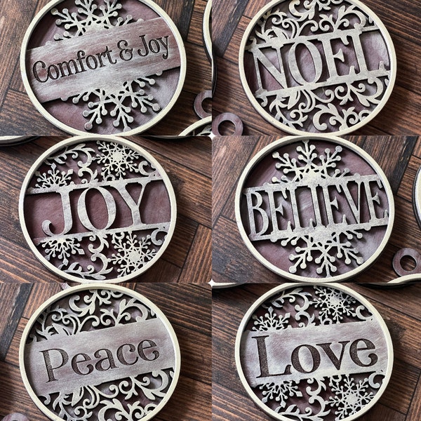 Split Monogram Ornaments Set of 12 SVG Digital Download For Glowforge or Laser -Not a Physical Item