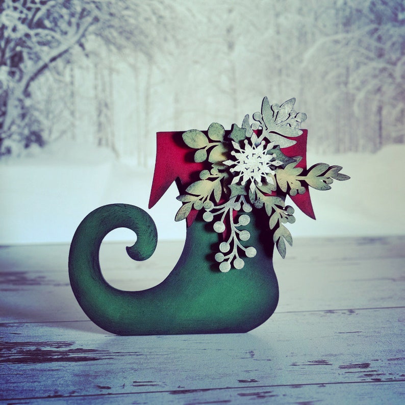 Elf Boot Craft Christmas Elf Boot SVG Digital Download for Glowforge or Laser for 1/8 ...