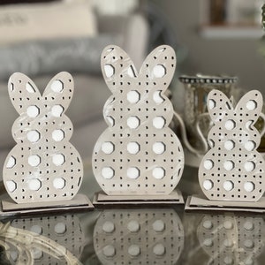 Cane Bunnies Set of 3 SVG Digital Download for Glowforge or Laser 1/8” and 1/4” options