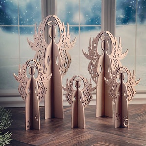 1/8" 3D Angels Vol 2 Set von 5 SVG Digital Download für Glowforge oder Laser Kein physisches Objekt