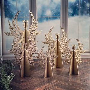 1/8” 3D Angels Set of 5 Vol 3 SVG Digital Download for Glowforge or Laser Not a Physical Item