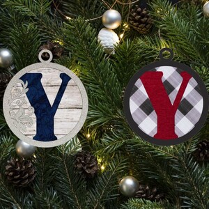 Flourish Monogram Letter Y Christmas Ornament / Initial Ornament SVG Digital Download for Glowforge or Laser -Not a Physical Product