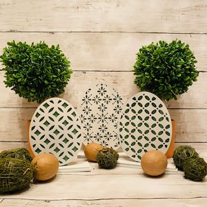 Juego de huevos de Pascua estilo granja de 3 SVG descarga digital para Glowforge o láser para 1/8 "y 1/4" Material que no es un elemento físico