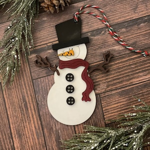 Happy Snowman Ornament SVG Download digital para Glowforge ou Laser, não é um item físico