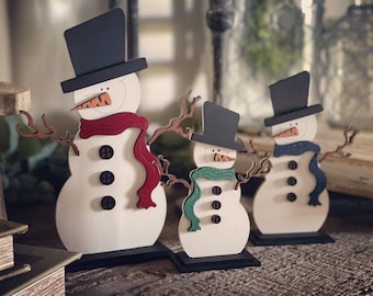 Happy Snowmen Set of 3 SVG Digital Download for Glowforge or Laser