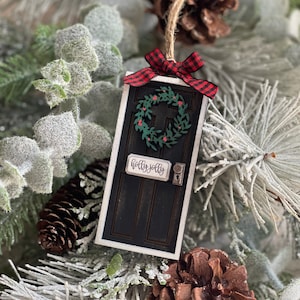 Antique Door Christmas Ornament Set Can Be Personalized SVG Digital Download For Glowforge or Laser Not A Physical Item