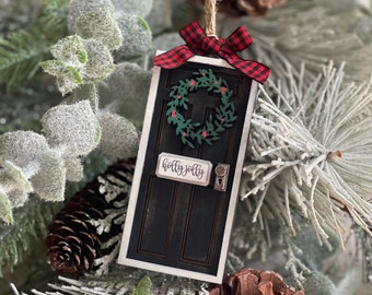 Antique Door Christmas Ornament Set Can Be Personalized SVG Digital Download For Glowforge or Laser Not A Physical Item