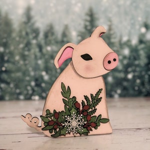 Noël cochon de Noël SVG en téléchargement numérique pour Glowforge ou laser pour 1/8" et 1/4" matériel n'est pas un article physique Lire la description de l'article
