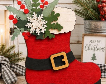 Christmas Santa Claus Boot SVG Digital Download For Glowforge or Laser For 1/8” and 1/4” Material Not a Physical Item Read Item Description