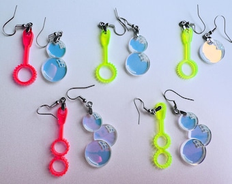 Bubble Wand & Bubbles Earrings Set SVG Dangle Earrings Digital Download for Glowforge or Laser Not a Physical Product Read Item Description