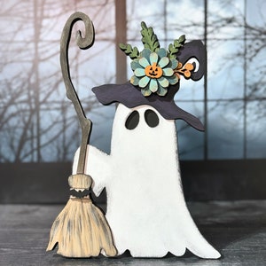 Ghost Witch With Broomstick SVG Digital Download For Glowforge or Laser For 1/8” and 1/4” Material Not a Physical Item Read Item Description