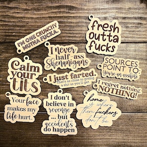 Funny Adult Keychains Vol. 2 Set of 10 SVG Digital Download for Glowforge or Laser