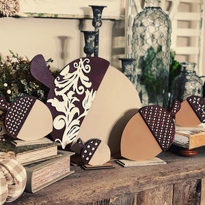 Acorn Shelf Sitters Set of 5 SVG Digital Download For Glowforge or Laser For 1/8” and 1/4” Material Not a Physical Item
