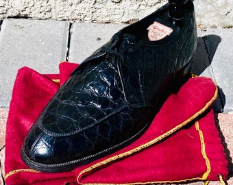 Dack’s S.E. Dack Custom Grade Exotic Alligator 10D Norwegian Split Toe NST Shoes Vintage 1950s