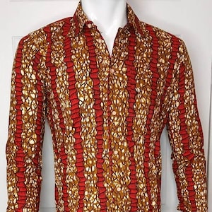 Ankara-Druck mit Langarm-Button und Hemden