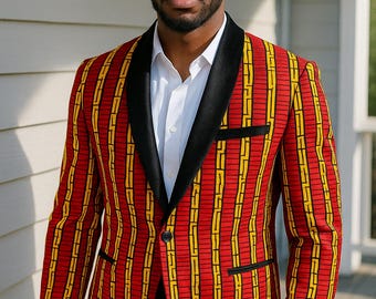 Herrenblazer mit afrikanischem Print | Einzigartige Ankara Print Anzugjacke | Stilvolle afrikanische Kleidung für Hochzeiten, Partys und formelle Veranstaltungen