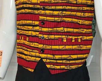 Chaleco premium para hombre con estampado africano
