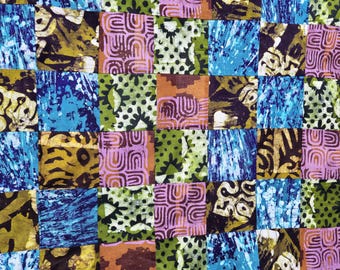 Handcrafted African Quilt Blanket | African Patch Work | African Bedding Blankets - Vibrant Ankara Print for Home & Gift.            54"×45"