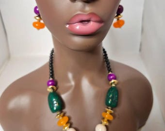 Handmade African Necklace | Bold Ethnic Statement Jewelry | African Tribal Necklace | Authentic African Jewelry for Women