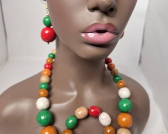 Authentic African Beaded Necklace | Tribal Jewelry | Handmade Ethnic Necklace | African Statement Necklace for Women | Afrocentric Jewelry