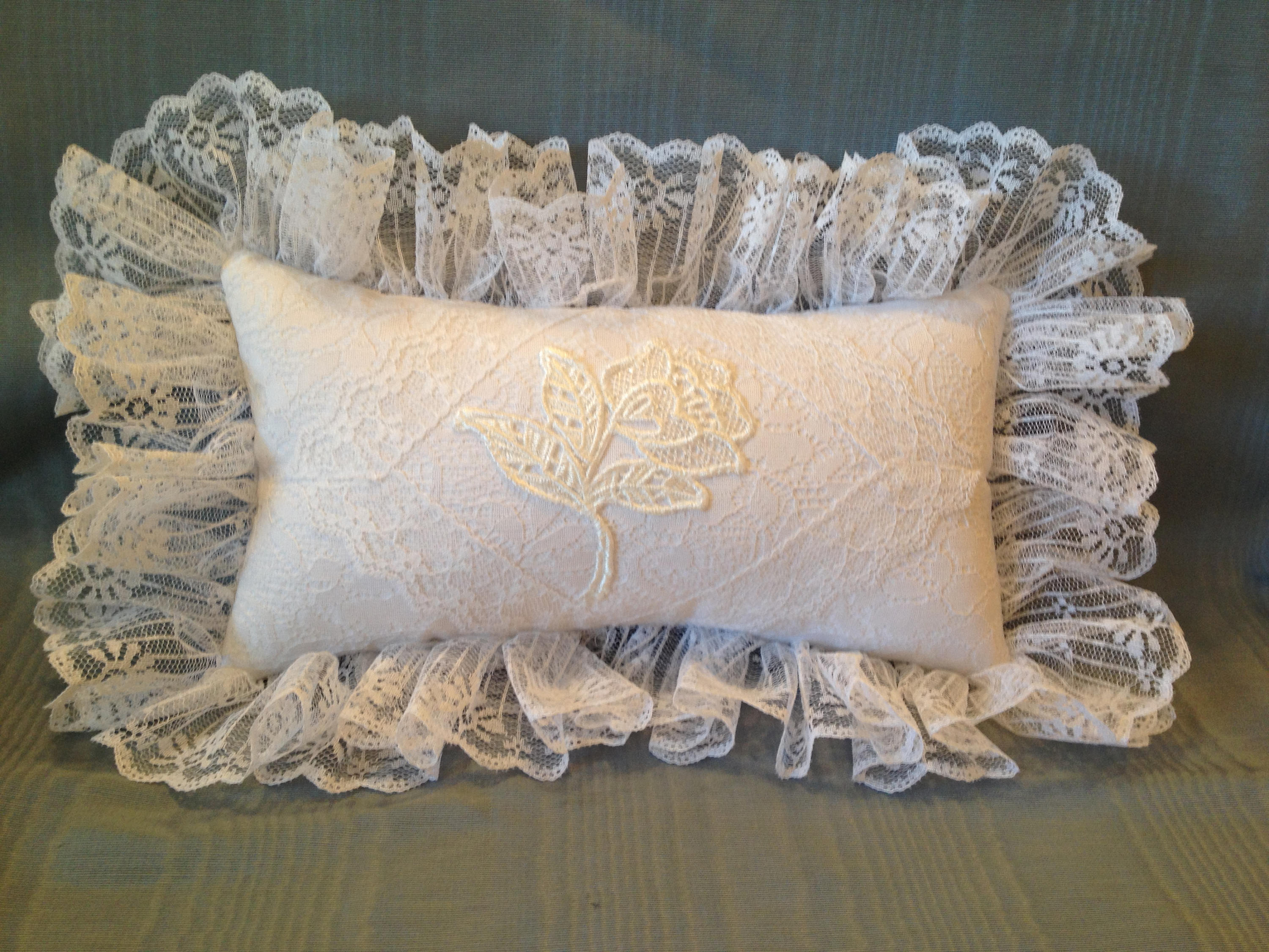 White Lace Pillow Boudoir Pillow Shabby Chic Decor White