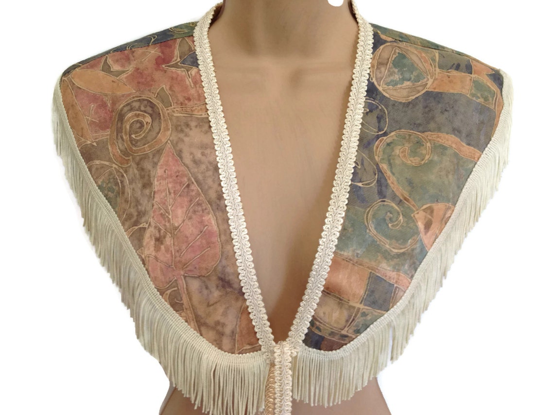 Jacquard Shawl Fabric Collar jacquard collar fabric shawl | Etsy