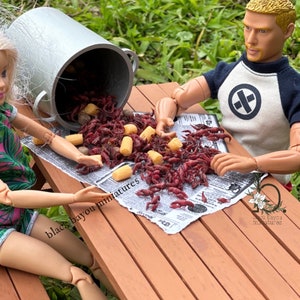 1:6 Scale Miniature Crawfish Boil Cajun Feast for Fashion dolls and Elf Doll