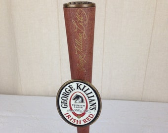 Mango de grifo vintage para cerveza Killian's Irish Red Premium Lager de 10 1/2 pulgadas de madera y latón 04797
